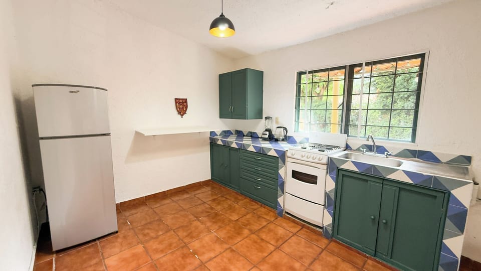 Comfort Duplex, Terrace, Garden View | Private kitchen | Coffee/tea maker, full-size fridge, oven, stovetop