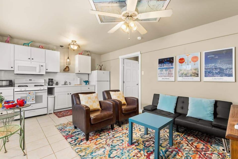 Colorful and kitschy space.