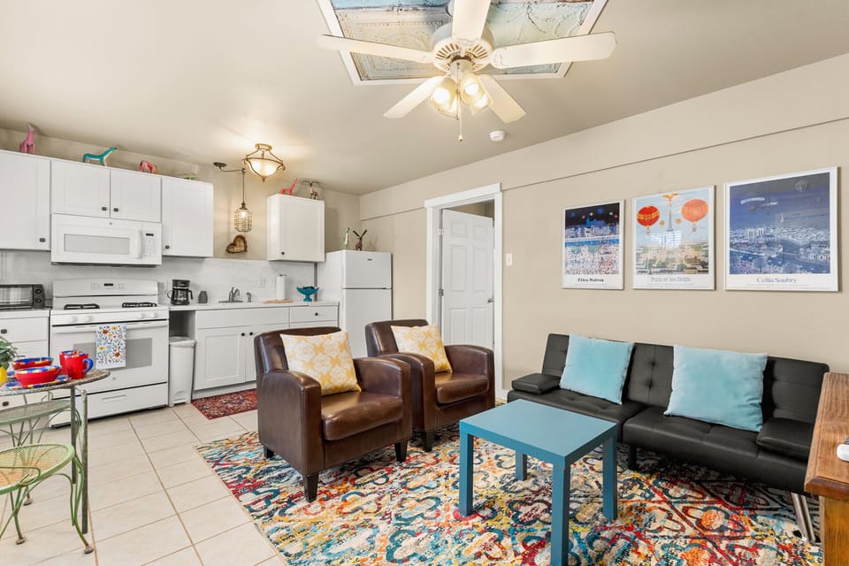 Colorful and kitschy space.