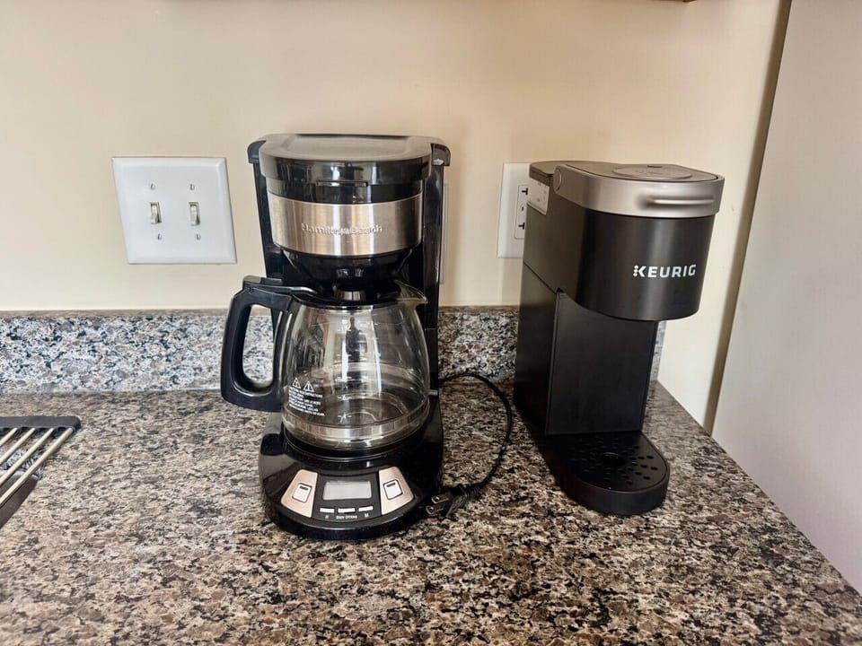 Keurig and drip coffee machine.