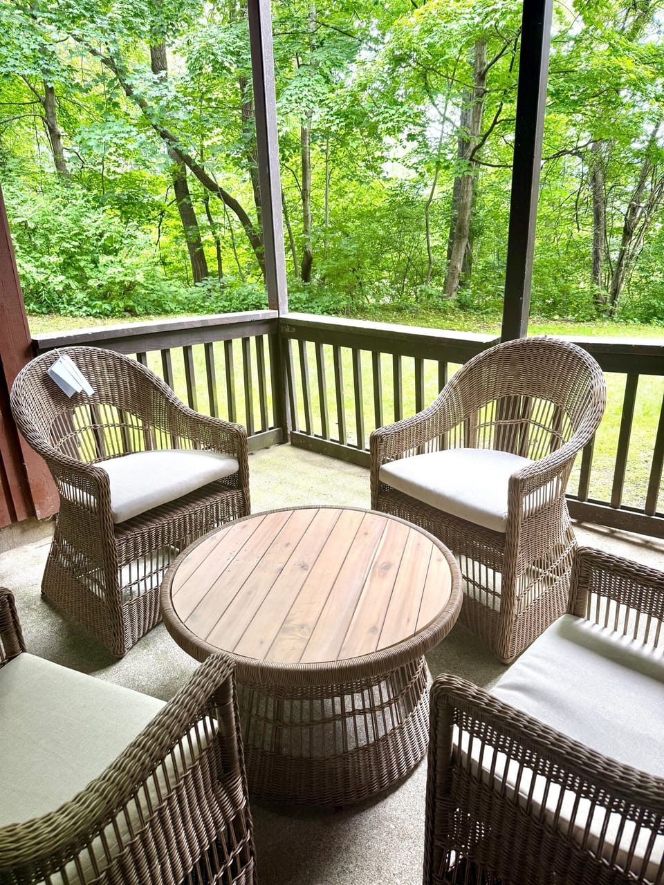 Access from the Flex Suite onto the patio that overlooks the woods. 