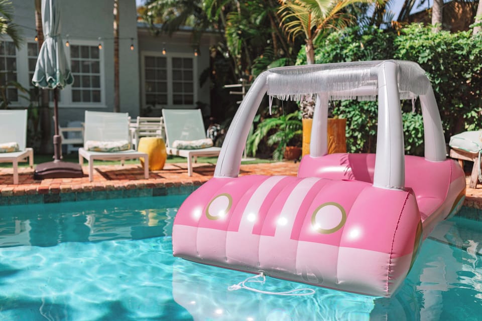 Our Barbie Car has drink holders and is the best place to relax!