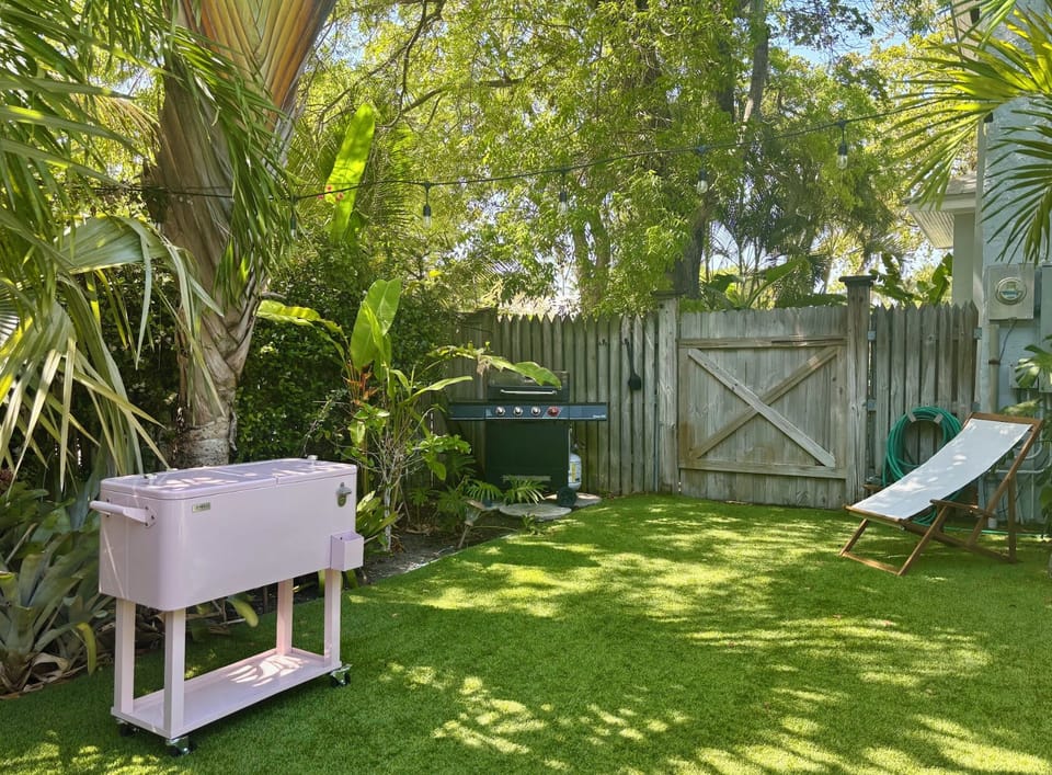 Enjoy dinner from the grill and keep your favorite chilled beverages in the nearby outdoor cooler.