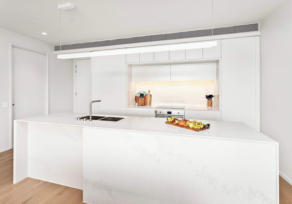 Luxe Kitchen, Oven, Induction Cooktop, Dishwasher, Fridge/Freezer, Coffee Pod Machine