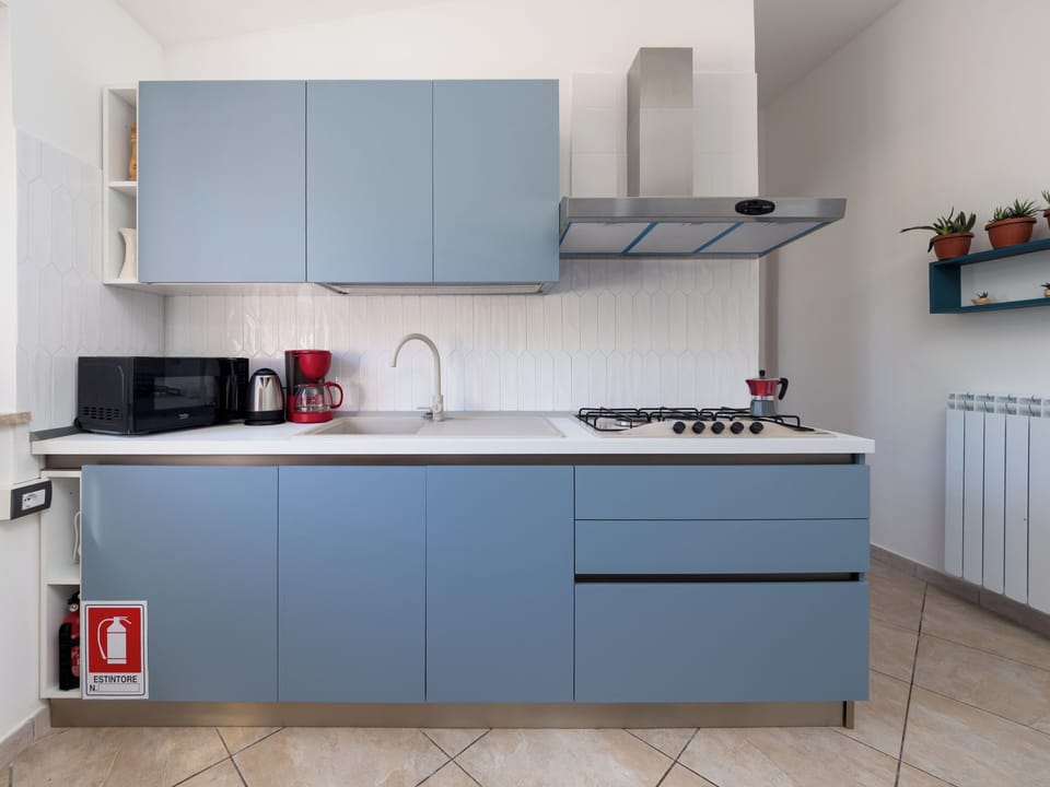 Panoramic Apartment, Sea View | Private kitchen | Coffee/tea maker, electric kettle