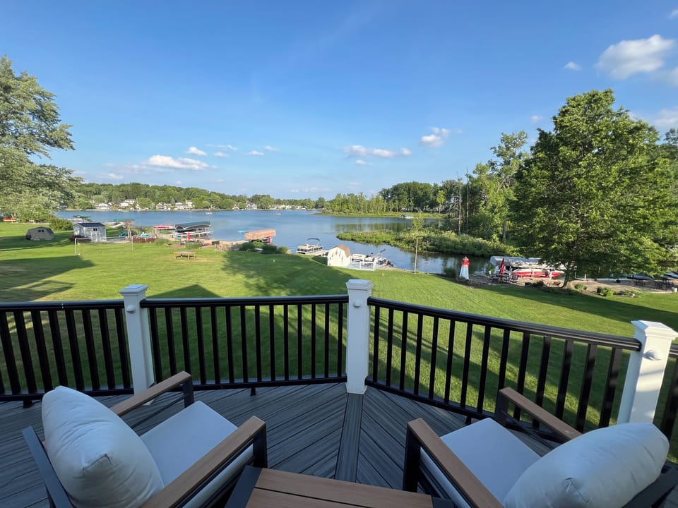 The view from the deck, overlooking the cove