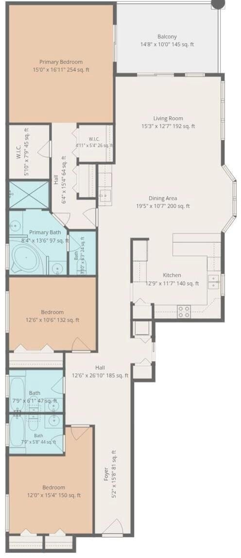 Condo, Multiple Beds (Atlantic Villas 402) | Floor plan