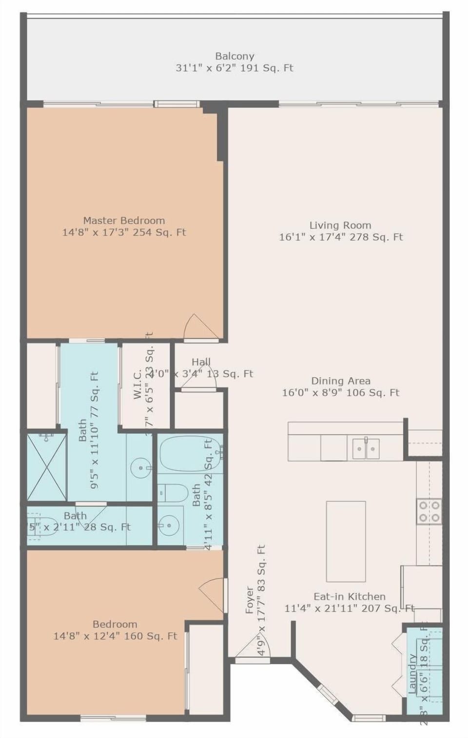 Condo, Multiple Beds (Minorca The Inlet 904) | Floor plan