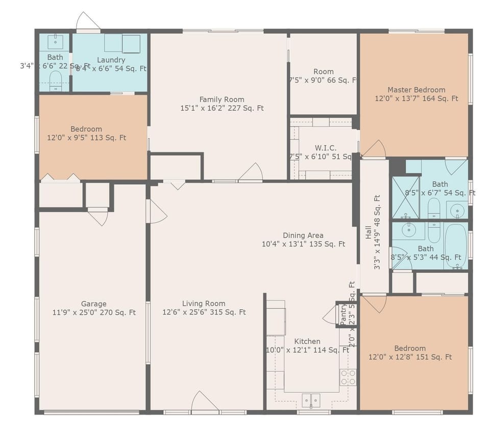 House, Multiple Beds (Evergreen) | Floor plan