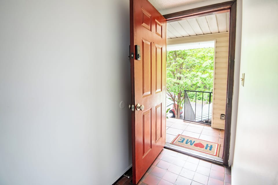 Front entry with private stairway leading directly to your upstairs retreat.