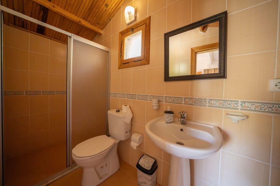 Shower, free toiletries, hair dryer, slippers