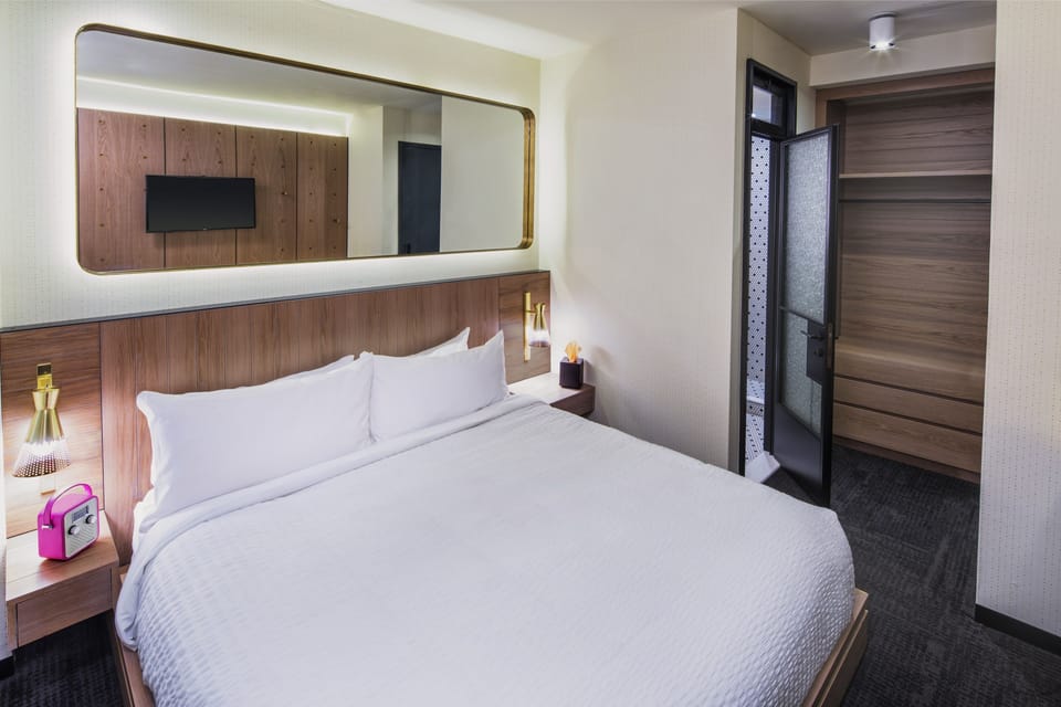 Egyptian cotton sheets, premium bedding, down comforters, in-room safe