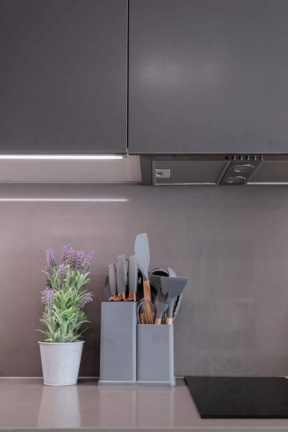 Modern kitchen essentials with sleek design and stylish touches, perfect for culinary creativity.