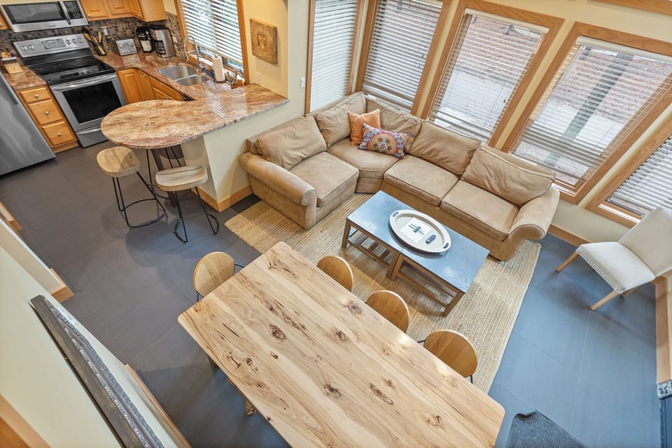 Bay windows bring in lots of natural light