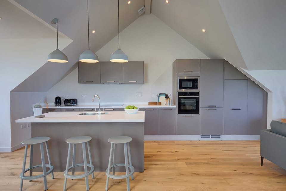 Fridge, microwave, dishwasher, toaster