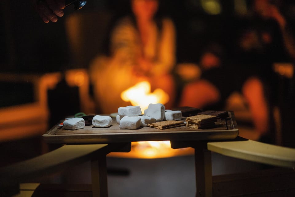 Marshmallow Roasting: Gather 'round the glow! ✨ Nothing beats roasting perfect, golden marshmallows by the firepit. Get ready for cozy nights and delicious s'mores memories! 🔥