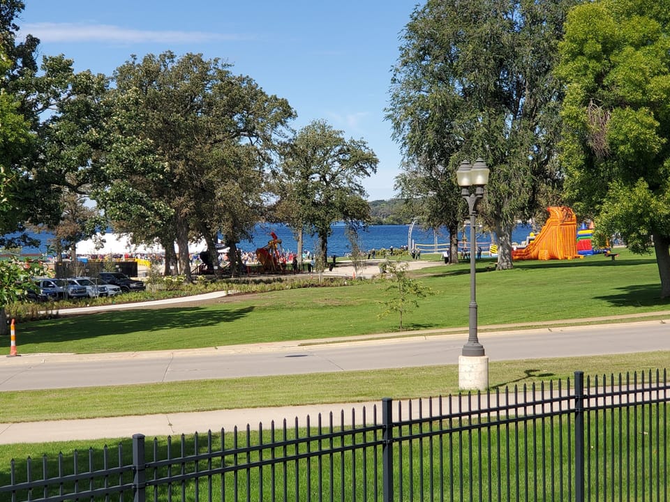 Lake and Green Space view from balcony.