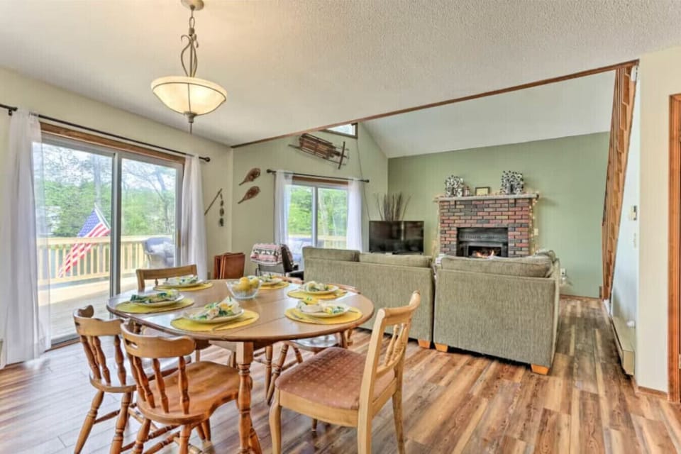 Enjoy family meals and good conversation around this spacious dining table, perfect for gathering and making memories during your stay.