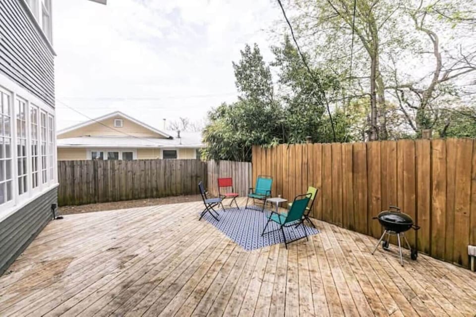 Fenced in backyard