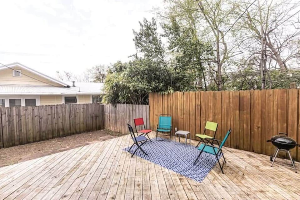 Fenced in backyard