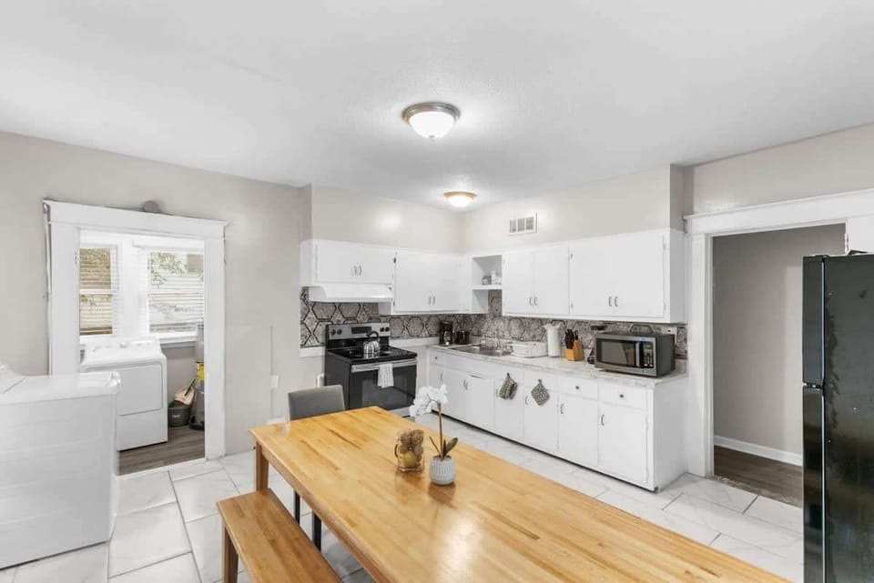 Dining room and kitchen area