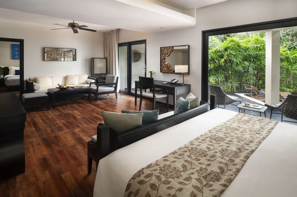 Two Bedroom Family Pool Suite | Egyptian cotton sheets, premium bedding, minibar, in-room safe