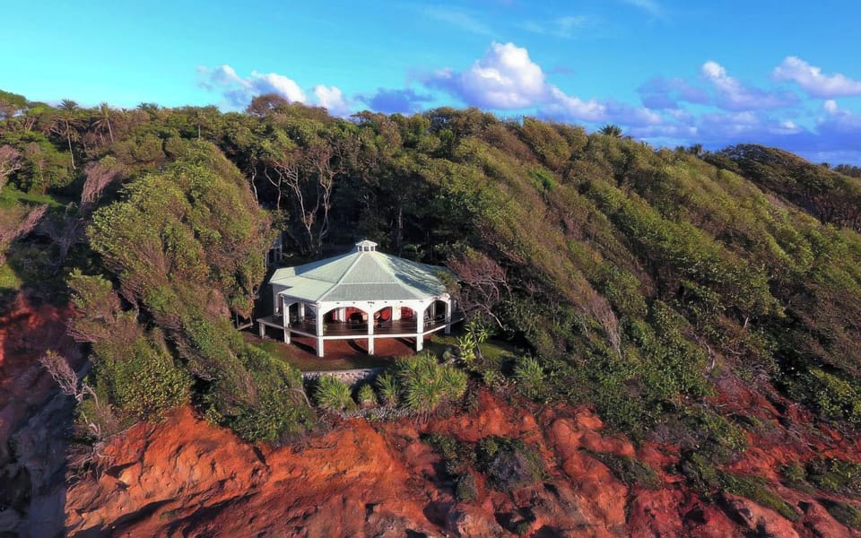 Nestled in amongst the trees.