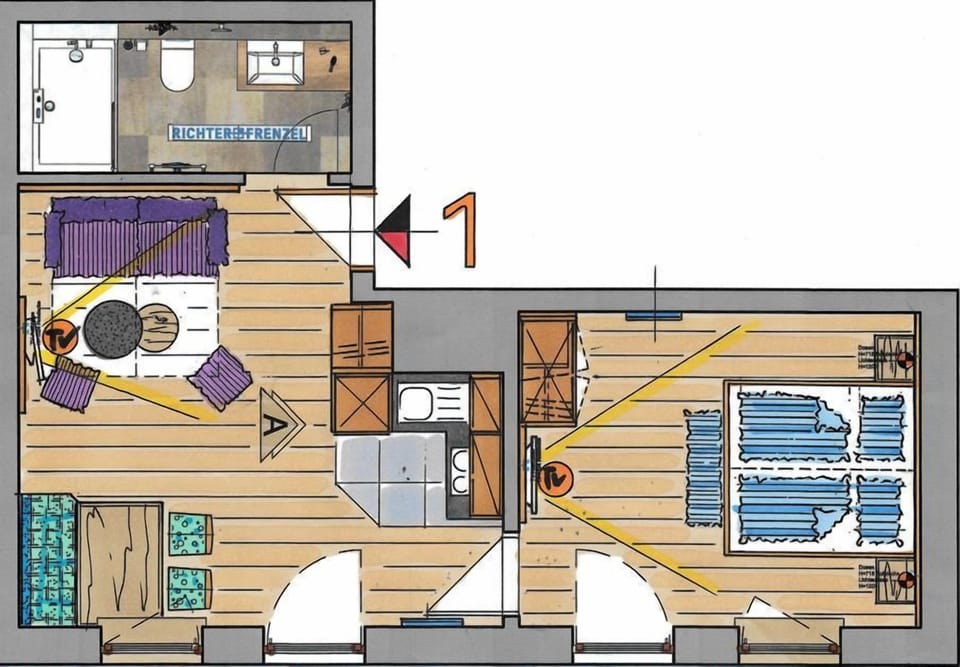 Apartment 1 for 4 persons, 1 separate bedroom, balcony, 38 m² Apartment in Berchtesgadener Land