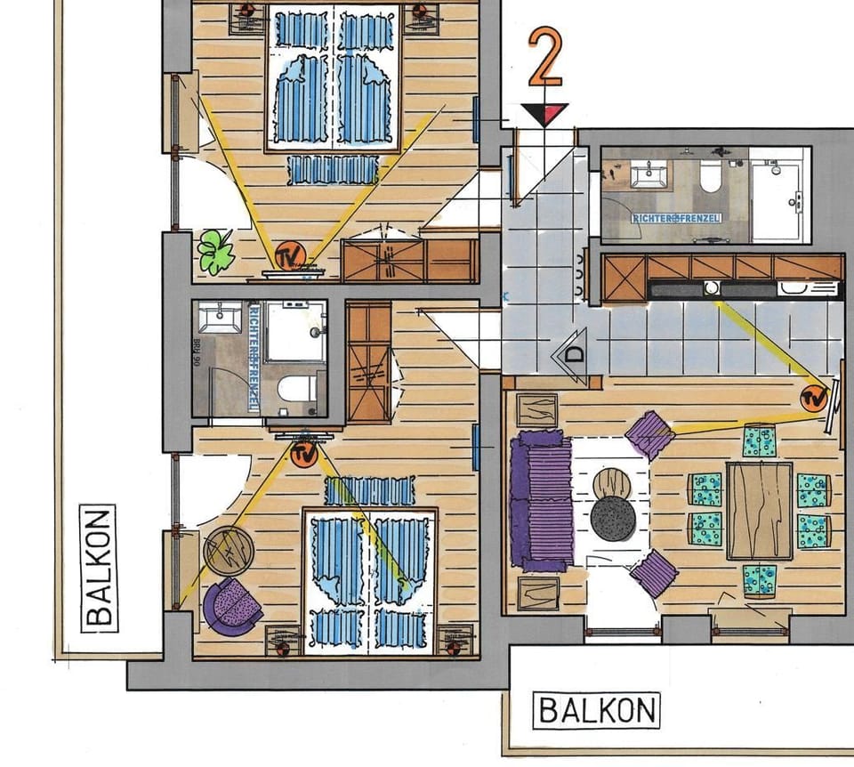 Apartment 2 for 6 persons, 2 separate bedrooms, balcony, 65 m² Apartment in Berchtesgadener Land
