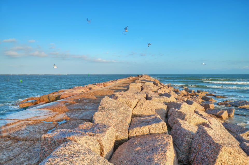 Nature's sculptures: rocks on the shore.