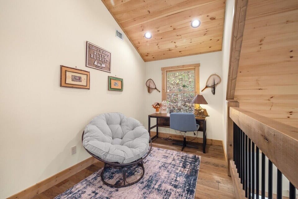Small loft workspace on upper level next to bedroom