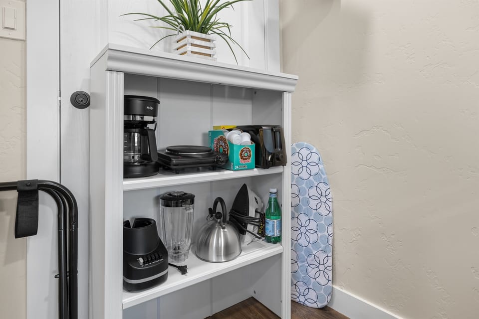 All the basics are provided for cooking meals in.