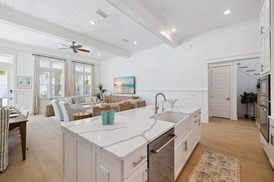 Open living space brings the fun from the kitchen to the living room