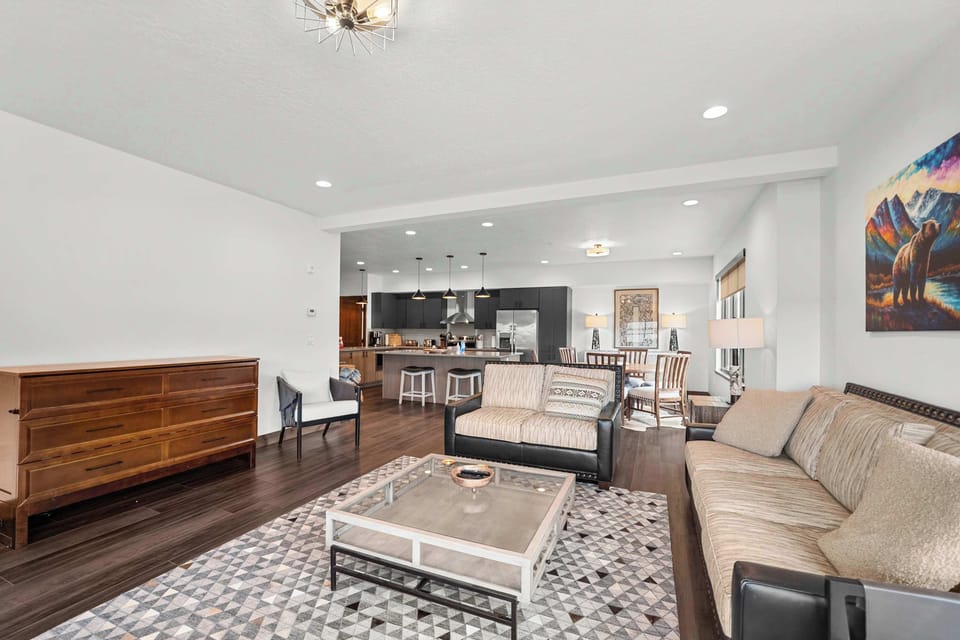 The murphy bed in the living room folds out