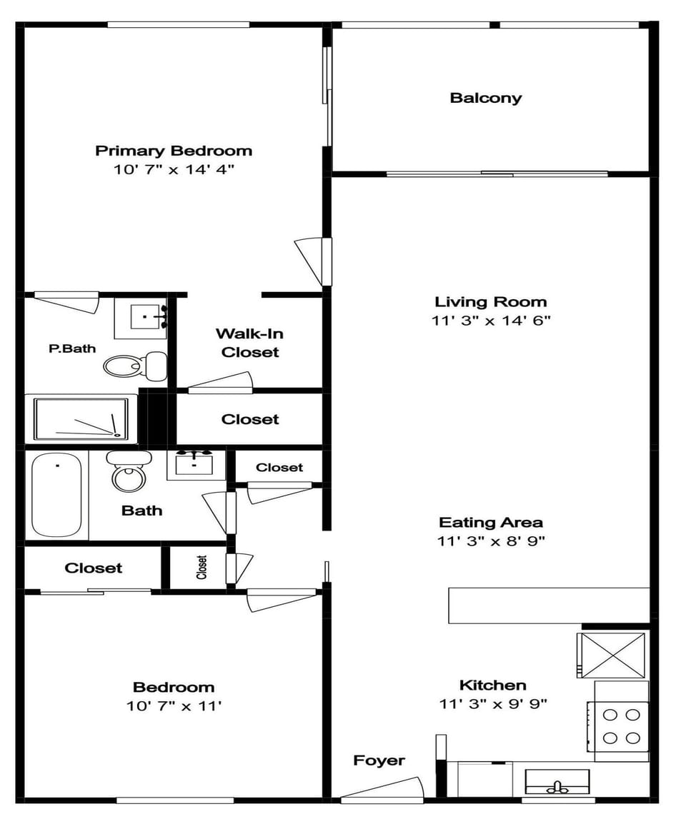 Seaside Resort 502 Floor Plan