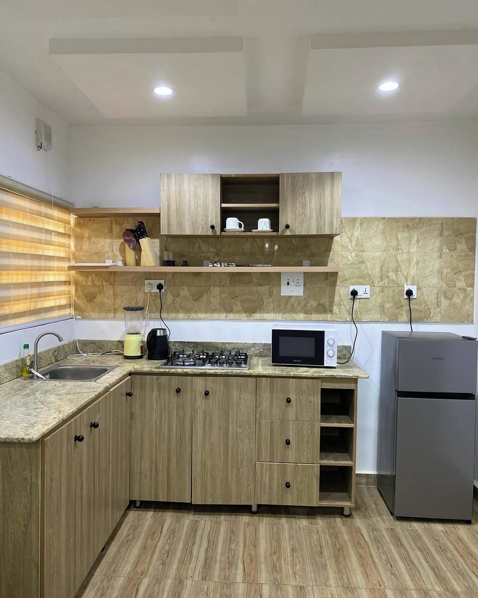 Economy Apartment, Balcony, City View | Private kitchen | Fridge, microwave, oven, stovetop