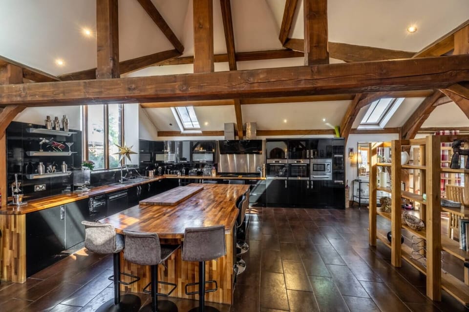 kitchen and island
