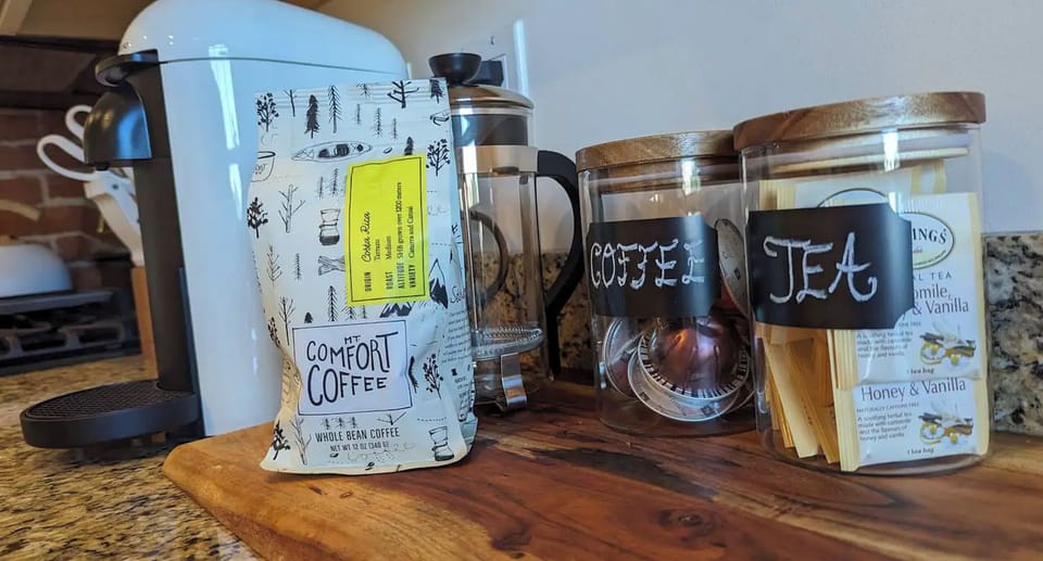 Enjoy your complimentary coffee and tea.