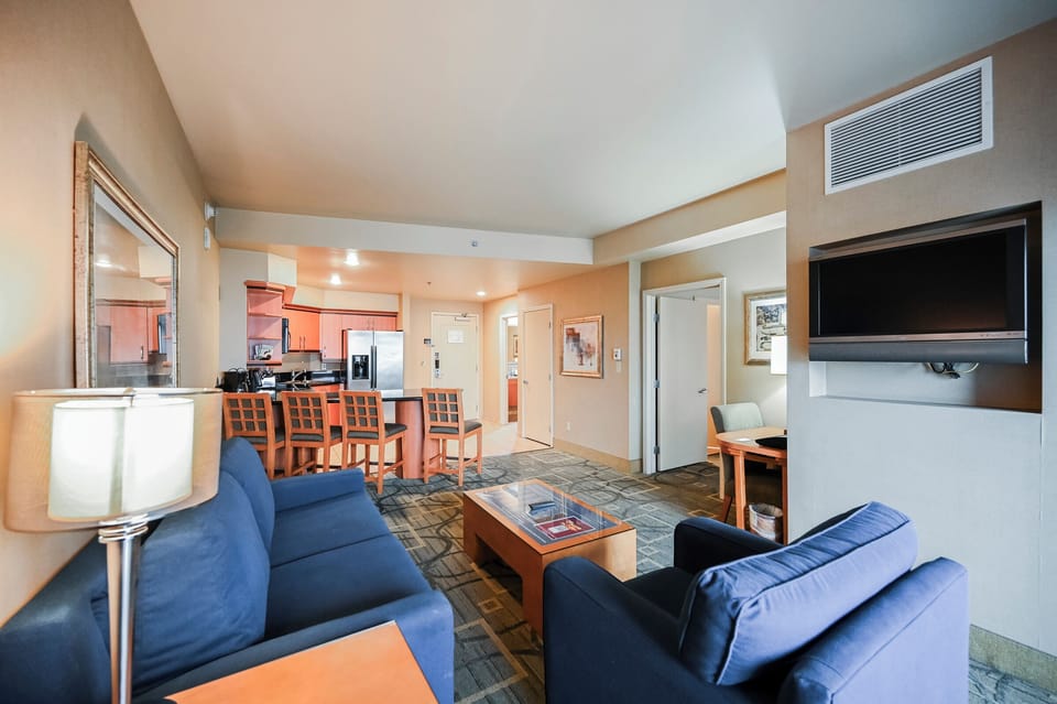 One-Bedroom - Balcony & View | 1 bedroom, desk, laptop workspace, blackout drapes