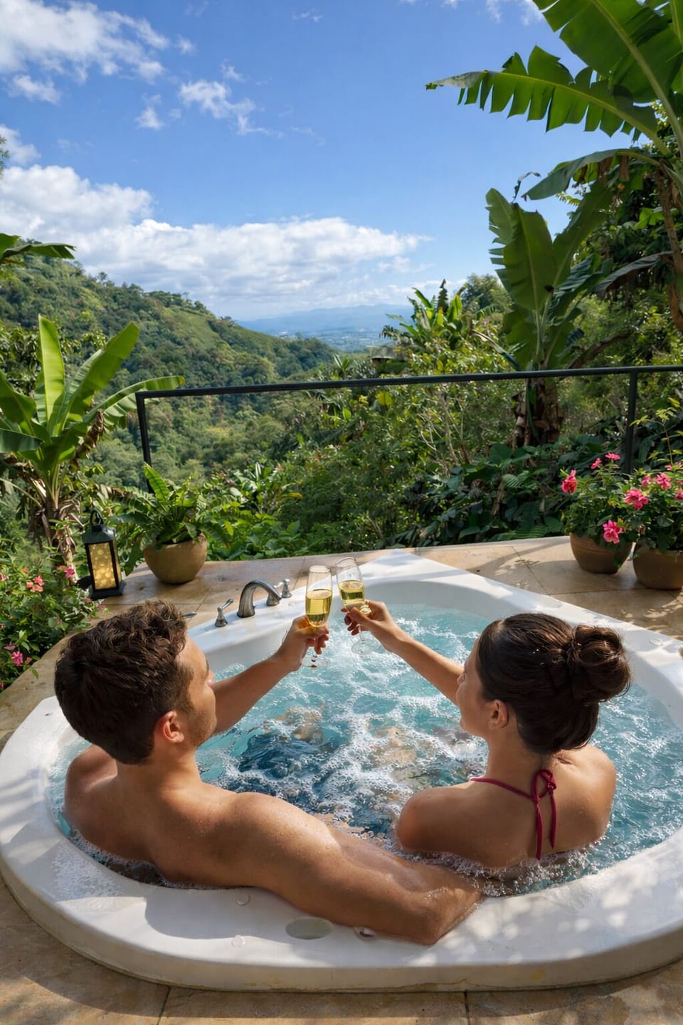 Outdoor spa tub