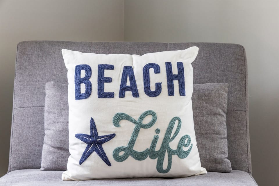A quick 7-minute drive brings you to the relaxing waves of Kalmus Beach!