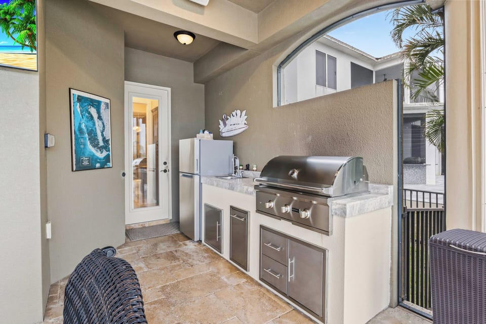 Outdoor kitchen.