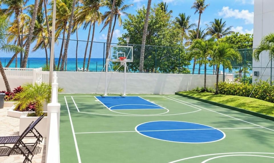 Stay active during your getaway with convenient access to the property`s basketball court.