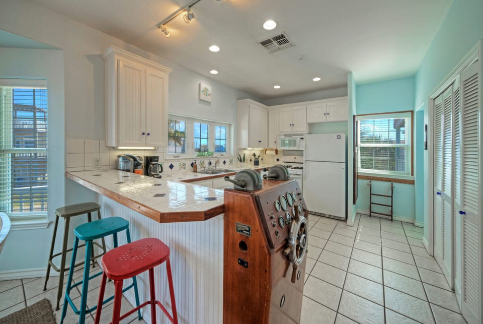 Pull up a stool at the kitchen counter.