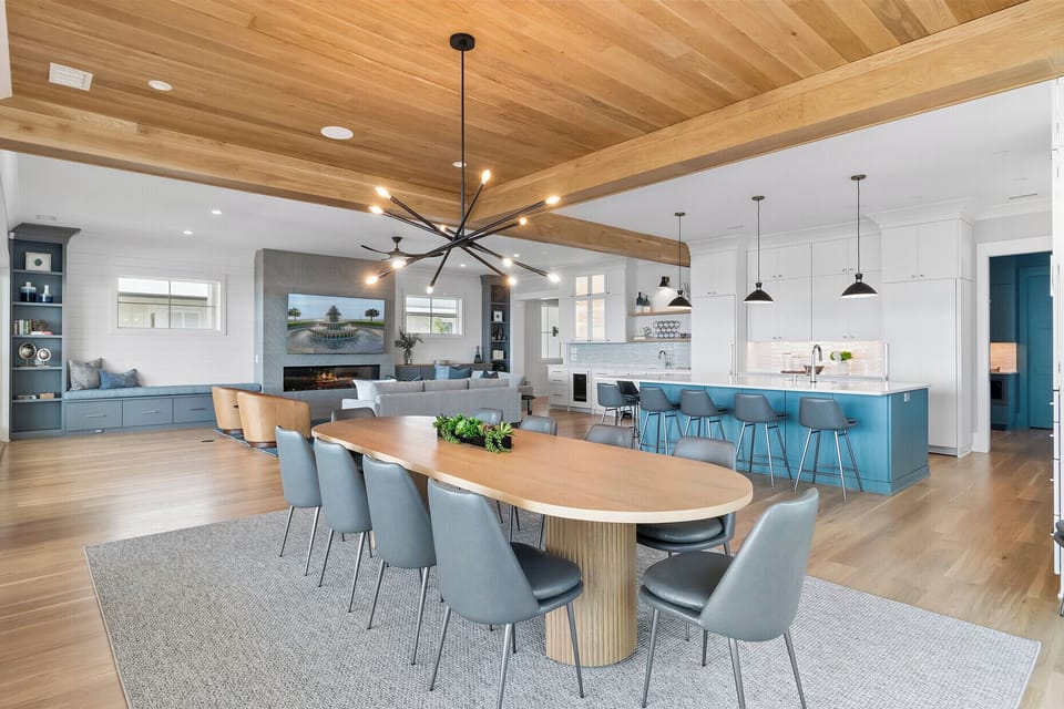 Chic dining area.