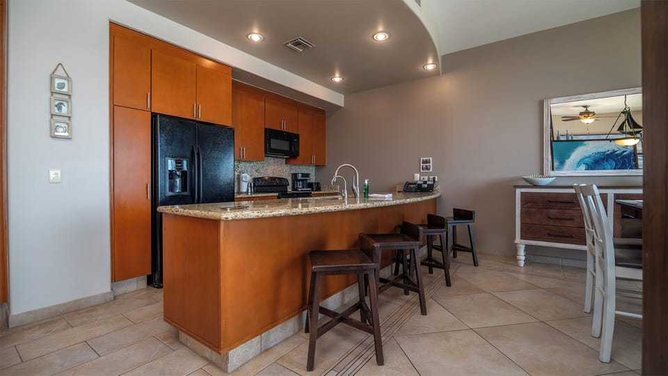 The large kitchen island