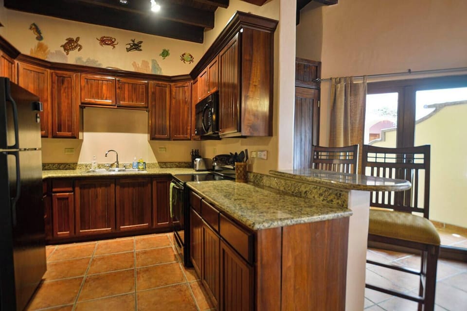 Kitchen well stocked with quality goods.