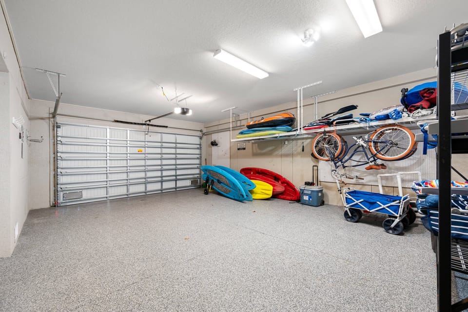 Garage stacked full of beach supplies, kayaks and bikes for you to enjoy!