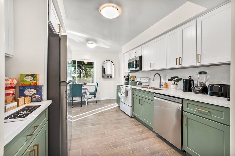 Our fully stocked kitchen has everything for culinary adventures.