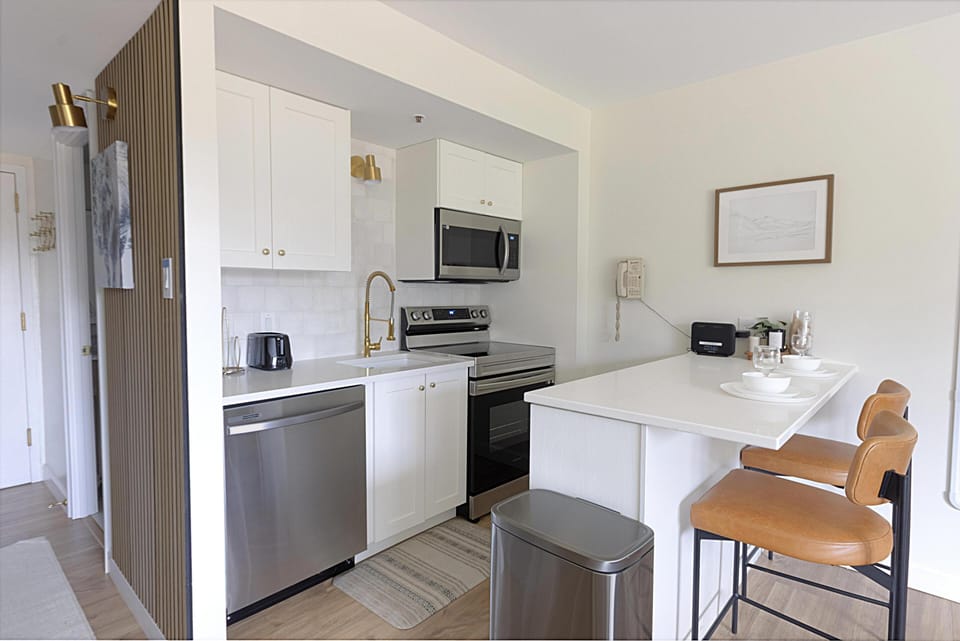 The fully stocked and modern kitchen!  Start your mornings with coffee at the single-serve Keurig machine (don't forget your K-cups!)